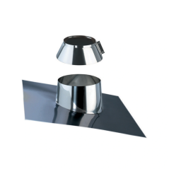 Solin avec bavette plomb 5 à 30 degrés pour conduit inox double paroi isolé Ø 180mm.