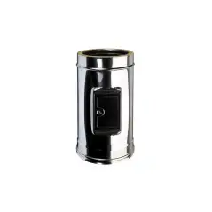 Élément de recueil de cendres inox 316L double paroi isolé Ø 200mm pour tubage de cheminée.