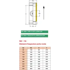 Élément d'Inspection Porte Ronde - Conduit Inox Double Paroi Isolé Ø 200mm