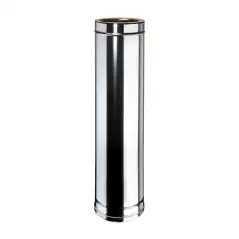 Élément droit 1m conduit inox double paroi isolé Ø 250mm pour tubage de cheminée.