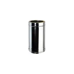 Élément droit 0,5m conduit inox double paroi isolé Ø 250mm pour cheminée.