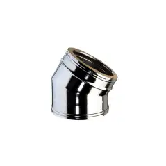 Coude 30 degrés conduit inox double paroi isolé Ø 250mm pour cheminée.