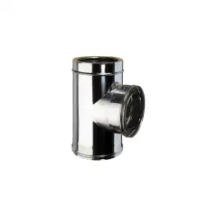 Té 90 degrés conduit inox double paroi isolé Ø 250mm pour raccordement de cheminée.
