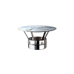 Chapeau pare-pluie inox 316L double paroi isolé Ø 250mm pour sortie de toit.