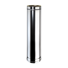 Élément droit 1m conduit inox double paroi isolé Ø 300mm pour tubage de cheminée.