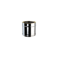 Élément droit 0,25m conduit inox double paroi isolé Ø 300mm pour tubage de cheminée.