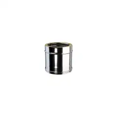 Élément droit 0,25m conduit inox double paroi isolé Ø 300mm pour tubage de cheminée.