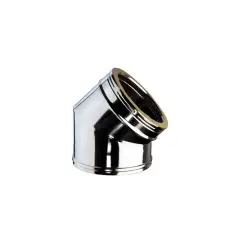 Coude 45 degrés conduit inox double paroi isolé Ø 300mm pour dévoiement de cheminée.