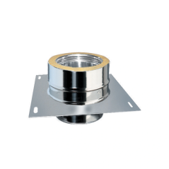 Plaque de départ ou intermédiaire de transition simple vers double paroi inox 316L Ø 300mm.