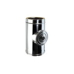 Élément d'inspection avec porte ronde inox 316L double paroi isolé Ø 300mm pour conduit de fumée.