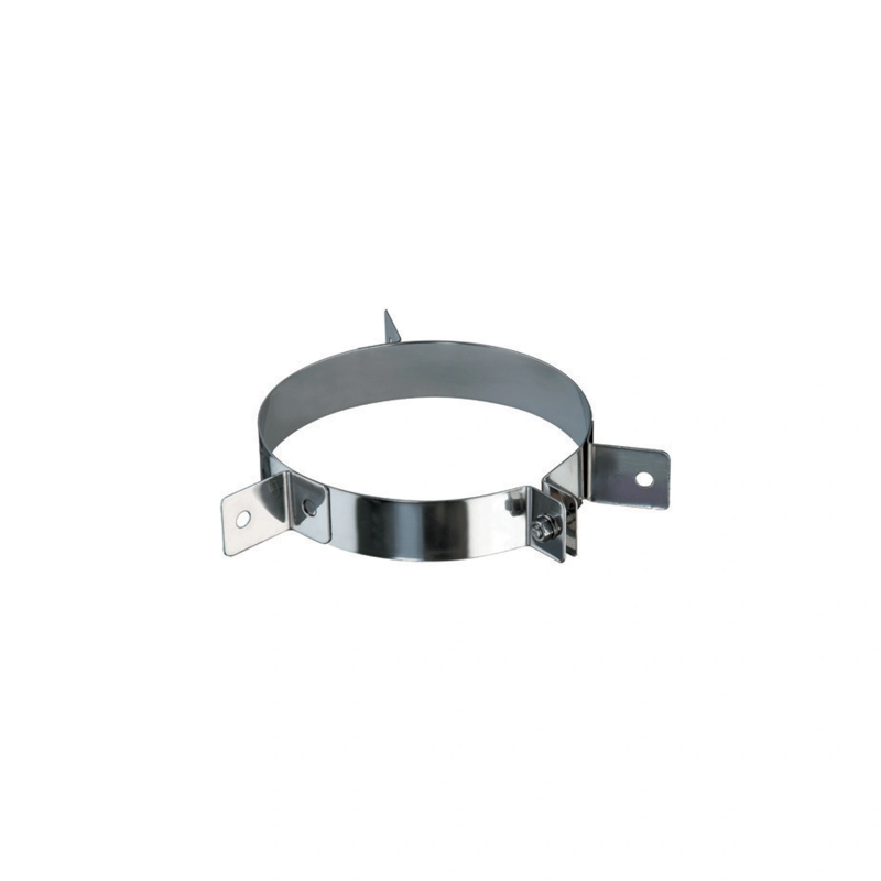 Bride de haubanage inox 316L double paroi isolé Ø 300mm pour sortie de cheminée.