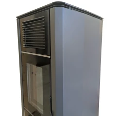 Poêle à Granulés Hydro et Air P20 - Chauffage Central 19,3kW - Gris Ø 80mm