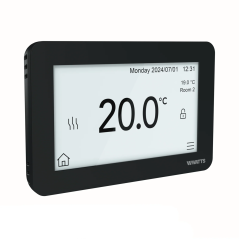 Écran tactile couleur capacitif 4,3 pouces du smart thermostat d'ambiance Watts BTK-ST03 RF noir.