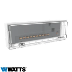 Boîte de connexion filaire 6 zones Watts WFC-03 HC 230V avec transformateur 24V intégré pour thermostats.