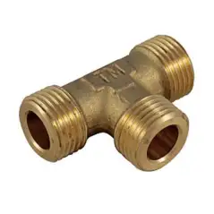 Raccord Té 3/4 pouce DN20 en laiton pour étanchéité par joint plat.