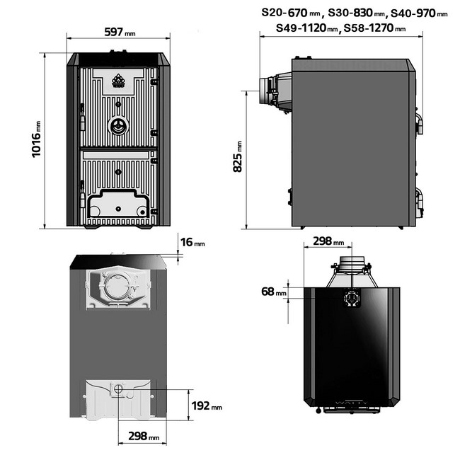 Chaudière bois bûche fonte S